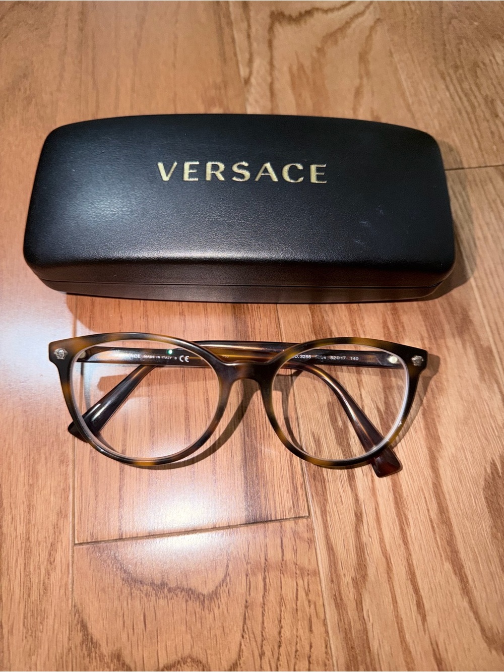 Versace Brown Tortoiseshell Eyeglasses with Case
